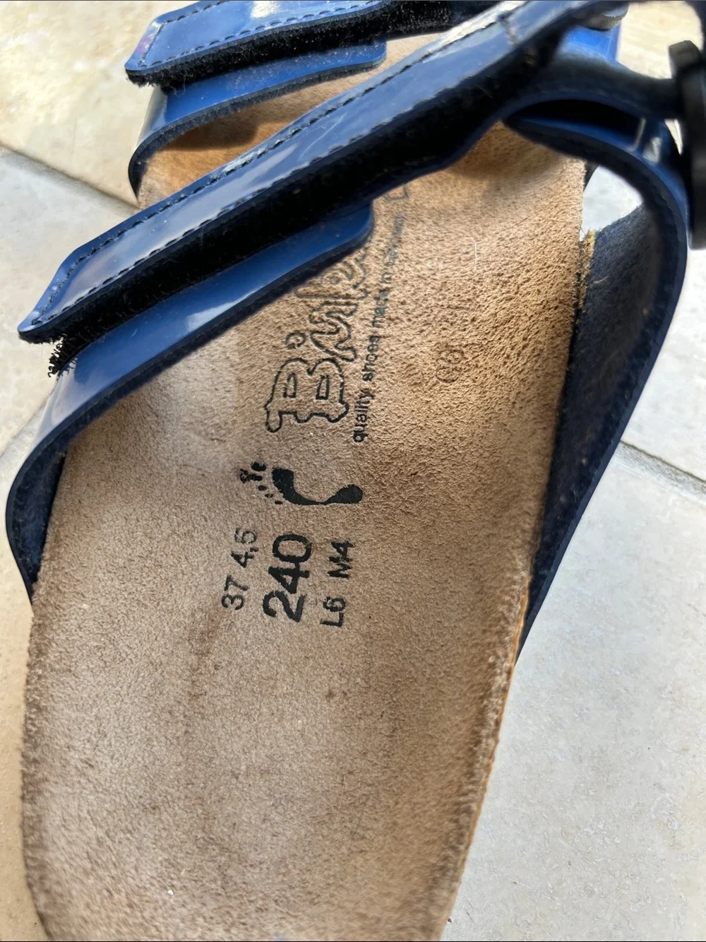 Birkenstock Blue Patent Two-Strap Women’s Sandals